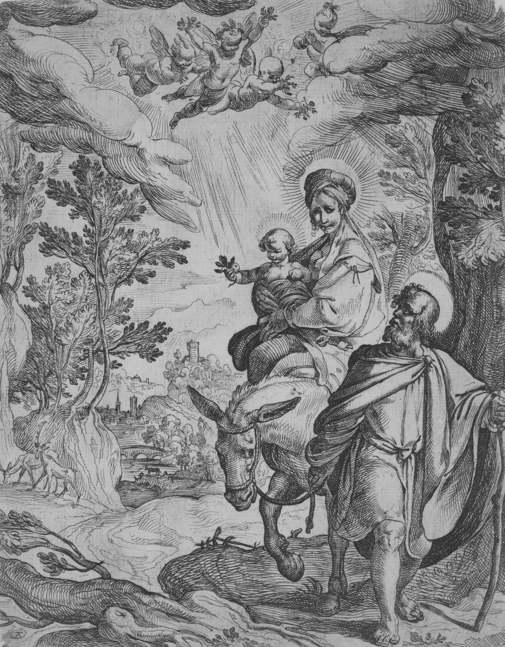 La Huida a Egipto de Antonio Tempesta