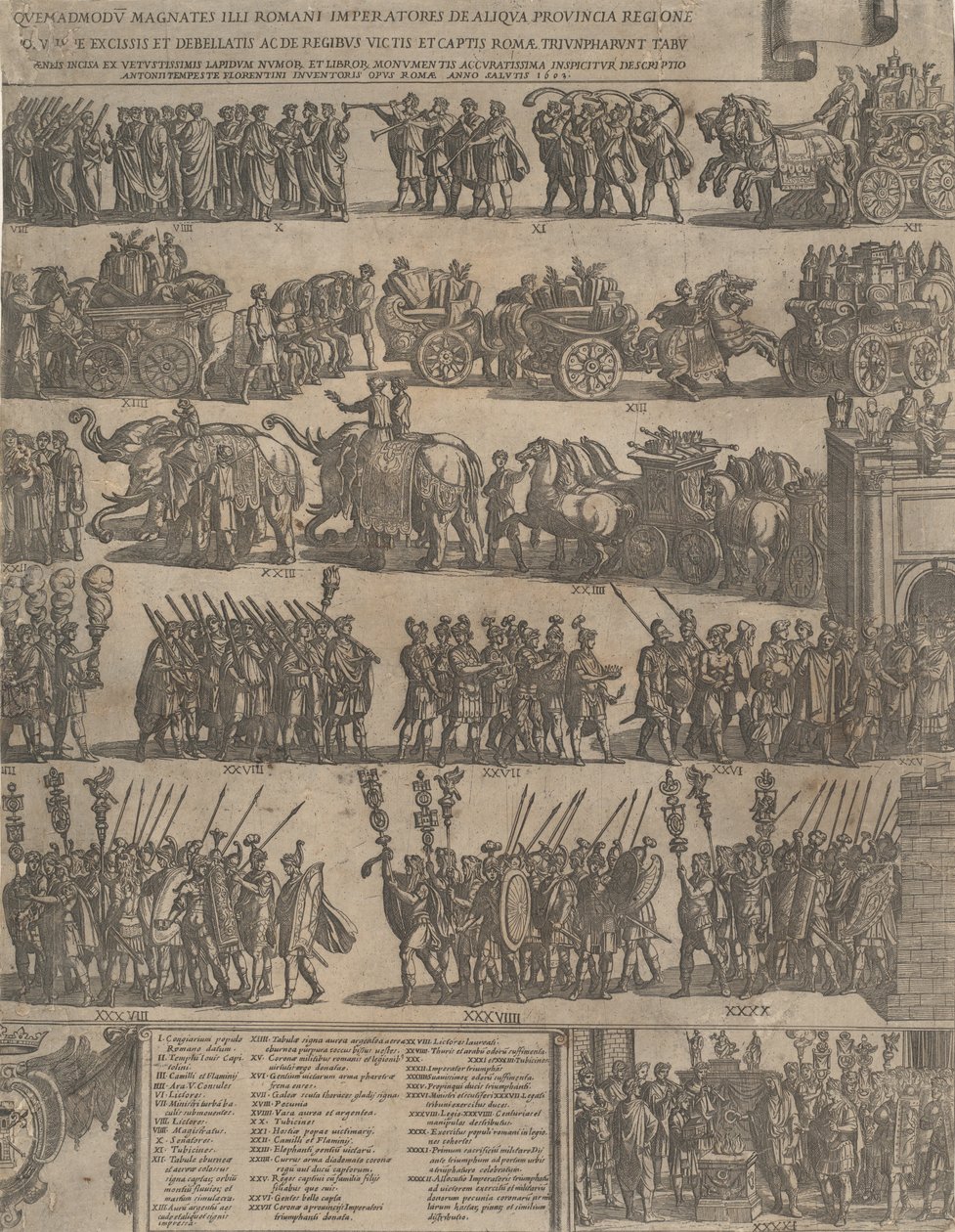 Triunfo de un Emperador Romano lado izquierdo, 1603 de Antonio Tempesta