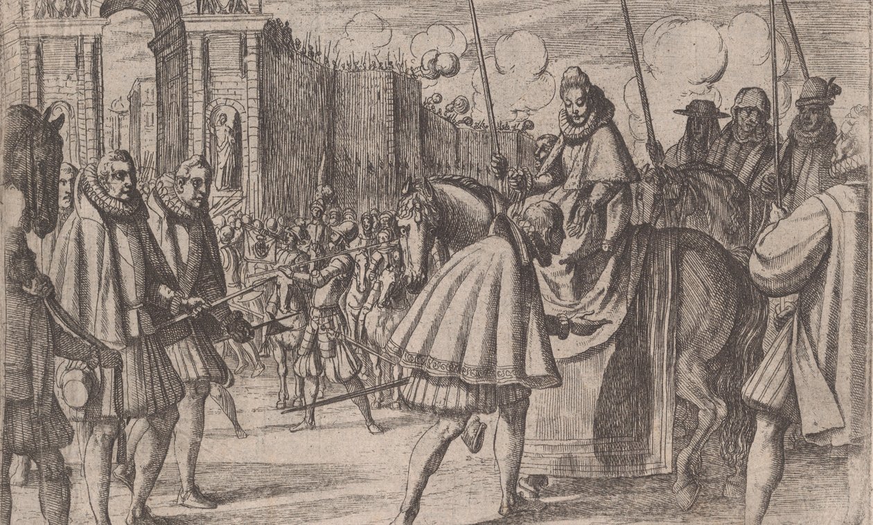 Entrada triunfal de Margarita de Austria en Milán, de La vida de Margarita de Austria, 1612 de Antonio Tempesta