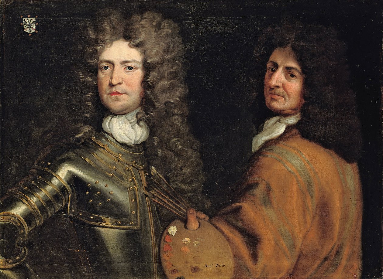 Doble retrato del artista con el General de Brigada Robert Killigrew de Antonio Verrio