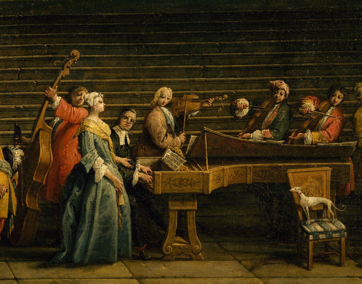 Concierto en la Villa, por Antonio Visentini (1688-1782), piano y violín, Italia de Antonio Visentini