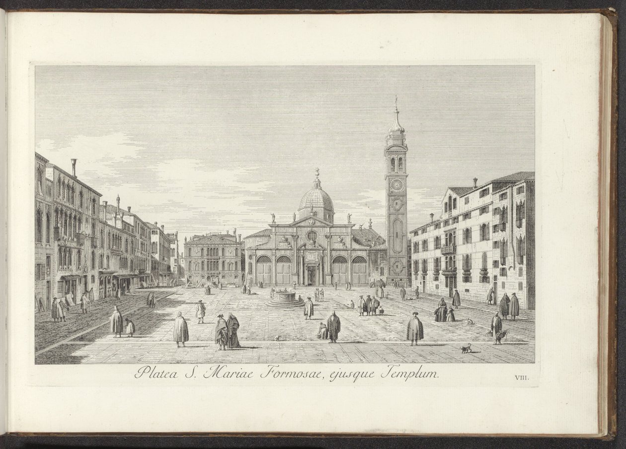 Gezicht op Campo Santa Maria Formosa te Venetië La plaza de Santa María de la Hermosa y su Templo (título sobre objeto) Gezichten op gebouwen en pleinen in Venetië (título de la serie) Vistas más famosas de la ciudad de Venecia de Antonio Visentini