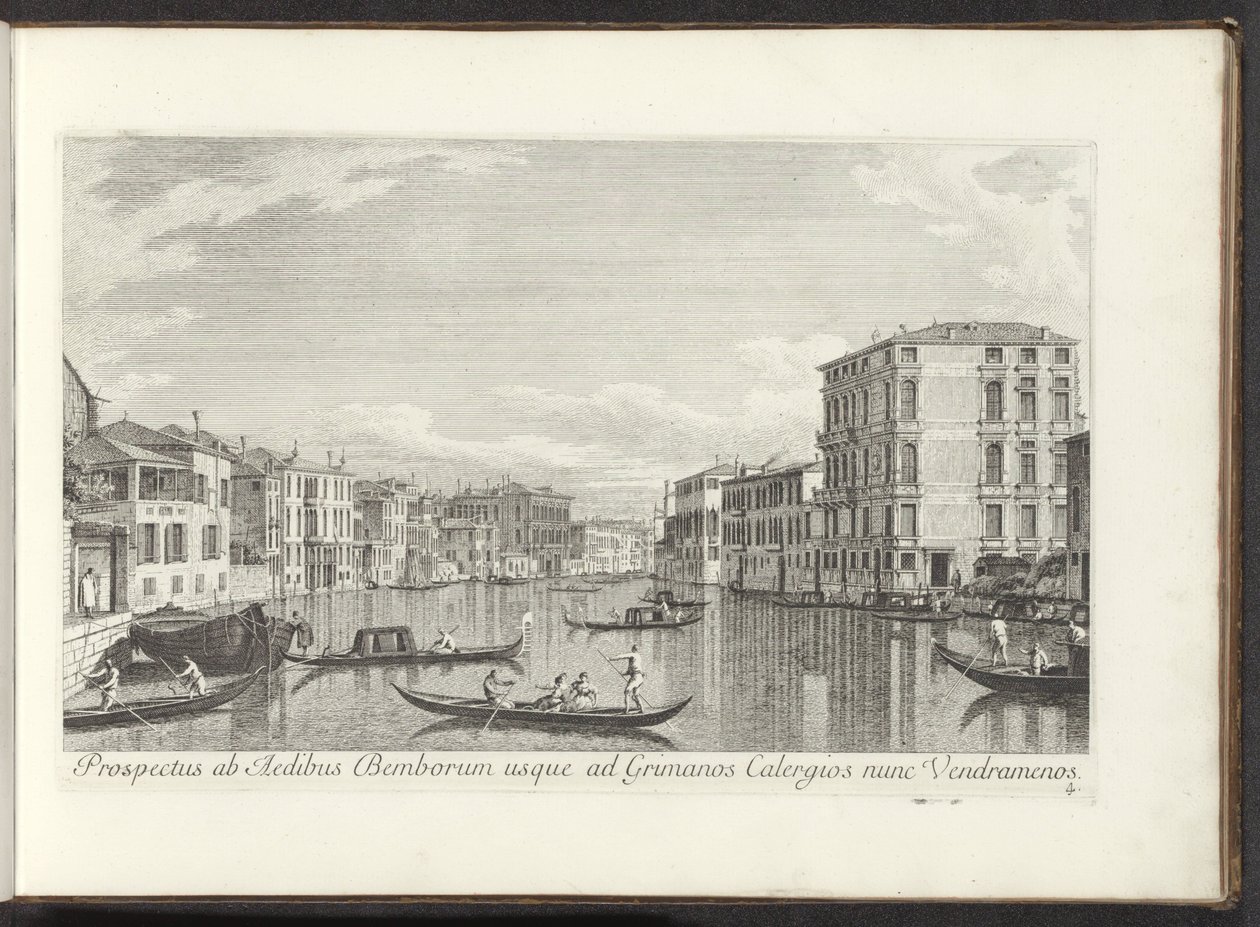 Gezicht op het Canal Grande, Palazzo Bembo y Palazzo Vendramin-Calergi en Venecia Una vista del Bembo, hasta Grimani Calergios y Vendramenos (título sobre objeto) Vistas más famosas de la ciudad de Venecia de Antonio Visentini