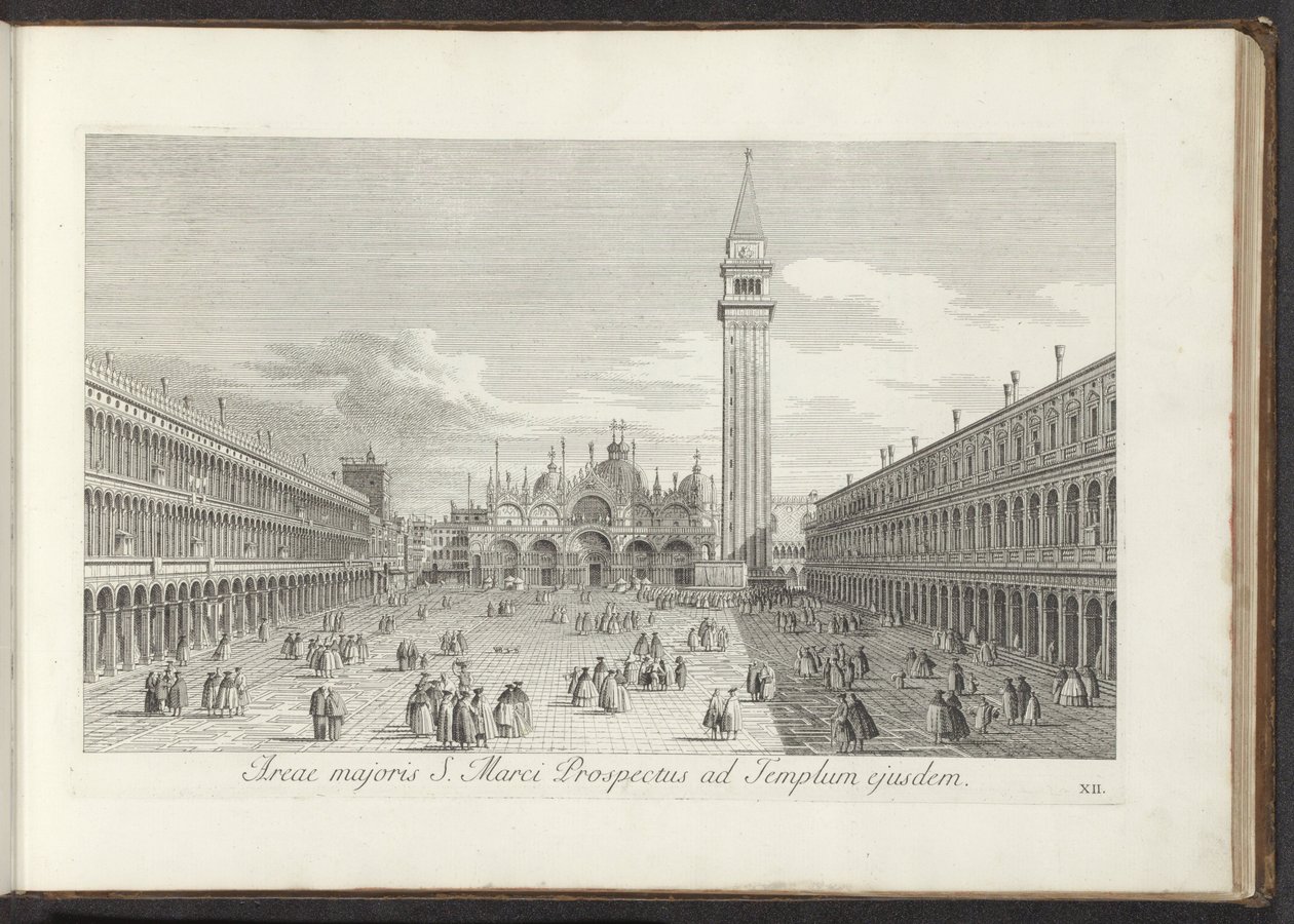 Gezicht op het San Marcoplein en de San Marco te Venetië Área mayor de San Marco, vista del mismo templo (título sobre objeto) Gezichten op gebouwen en pleinen in Venetië (título de la serie) Vistas más famosas de la ciudad de Venecia de Antonio Visentini