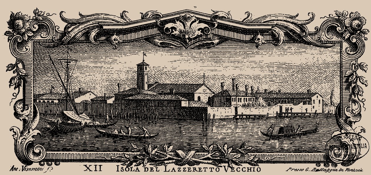 Isolario veneto, XII. Isola del Lazzaretto Vecchio, 1777 de Antonio Visentini