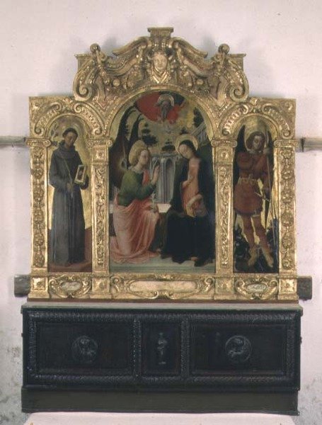 La Anunciación con SS. Francisco y Miguel de Antonio Vivarini