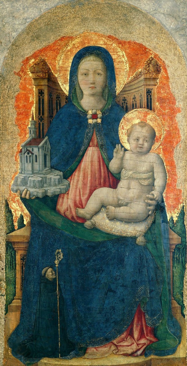 La Virgen y el Niño entronizados del Políptico de Praglia, c. 1448 de Antonio Vivarini