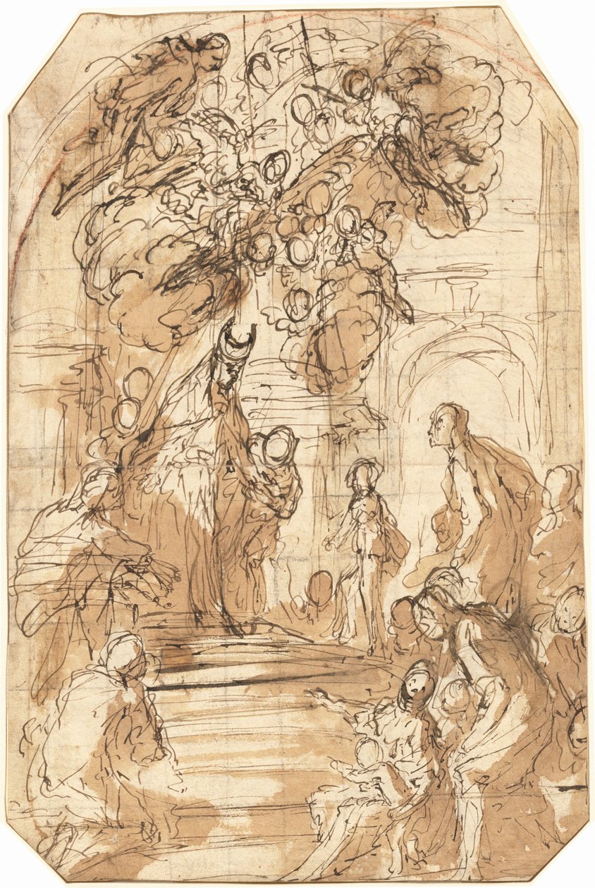 Presentación de la Virgen en el Templo [recto] de Antonio Zanchi