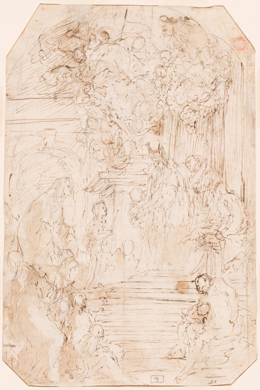 Presentación de la Virgen en el Templo (reverso) de Antonio Zanchi