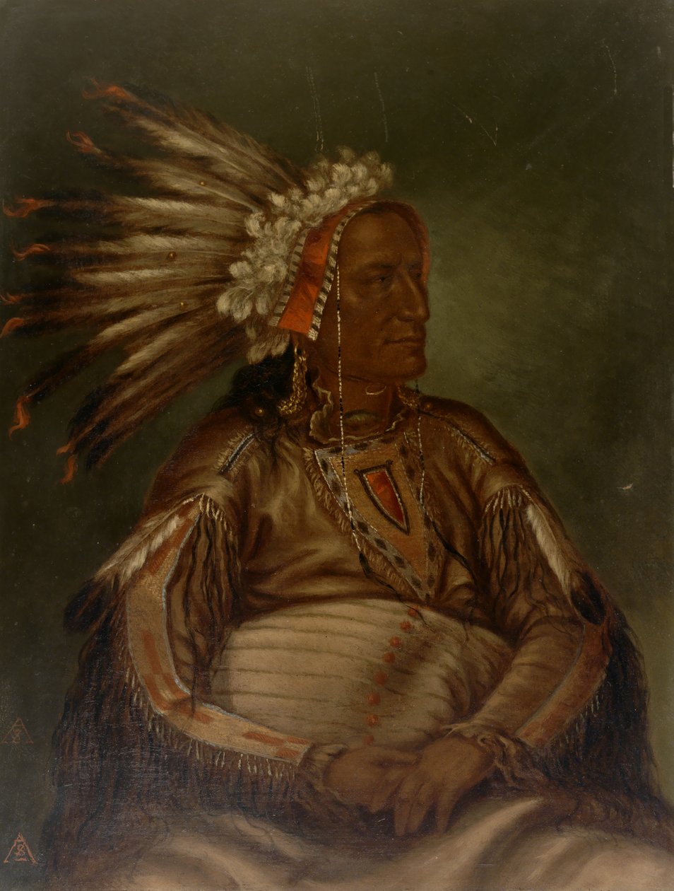 O-mata-ah-luta Pluma Roja, ca. 1887 de Antonio Zeno Shindler