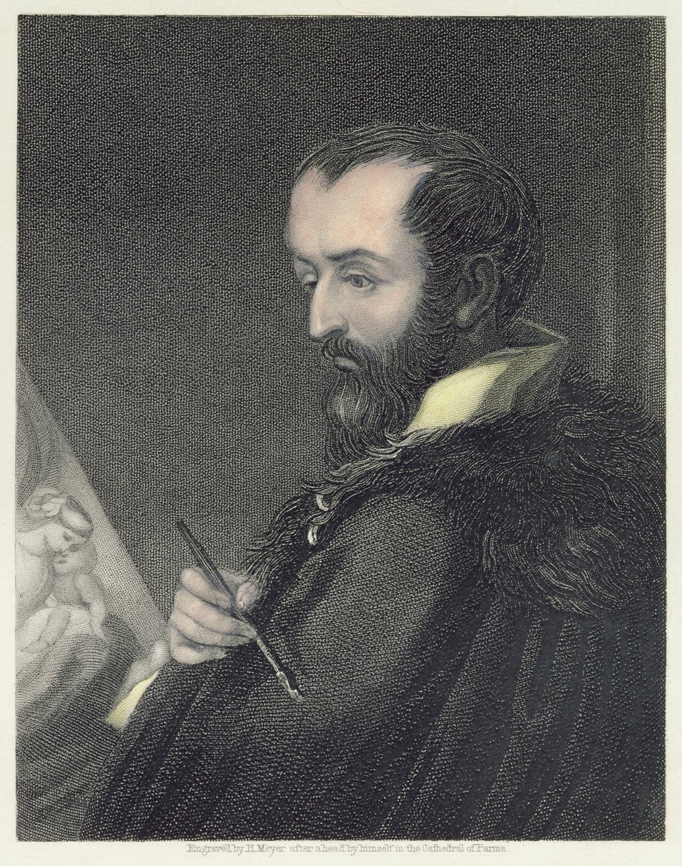 Autorretrato, grabado por Henry Meyer, publicado por William Mackenzie de Antonio da Correggio