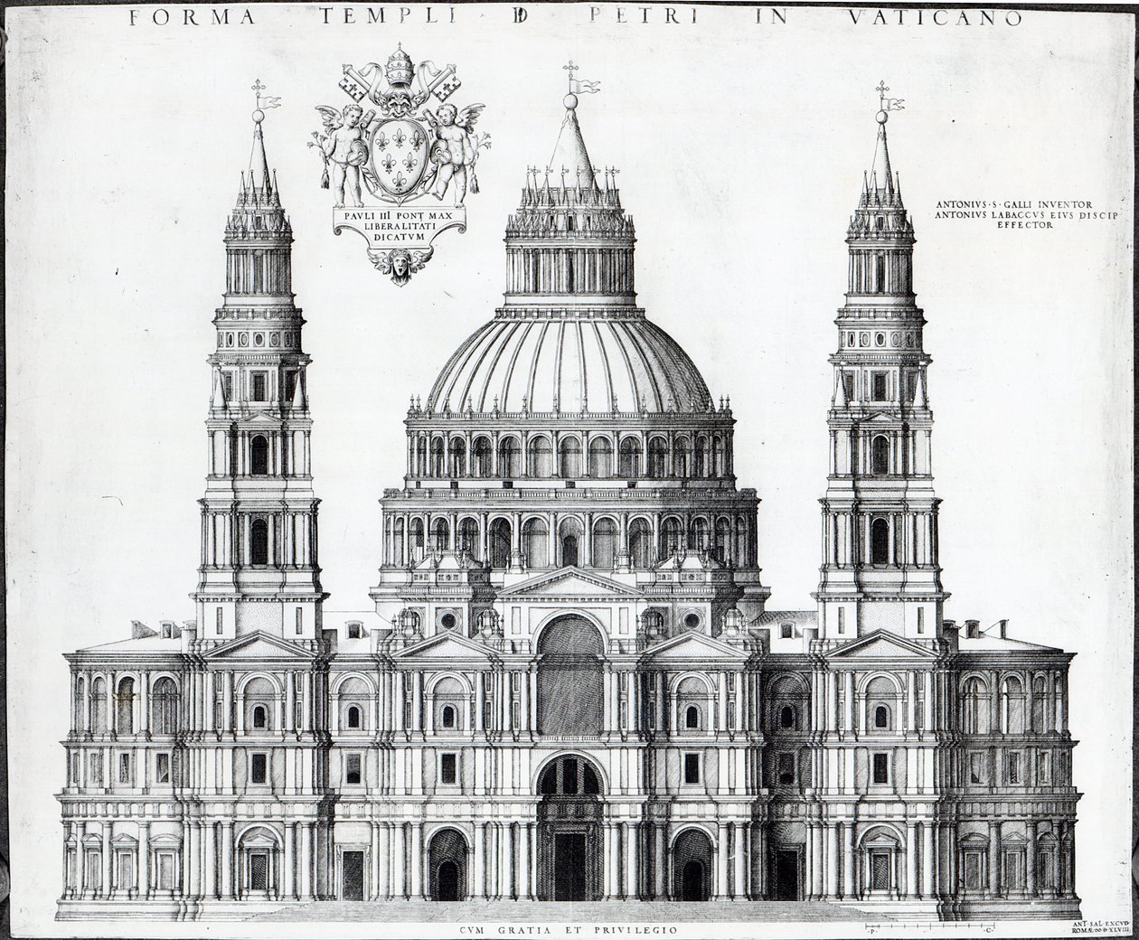 Plano para San Pedro, Roma, 1539 de Antonio da Sangallo