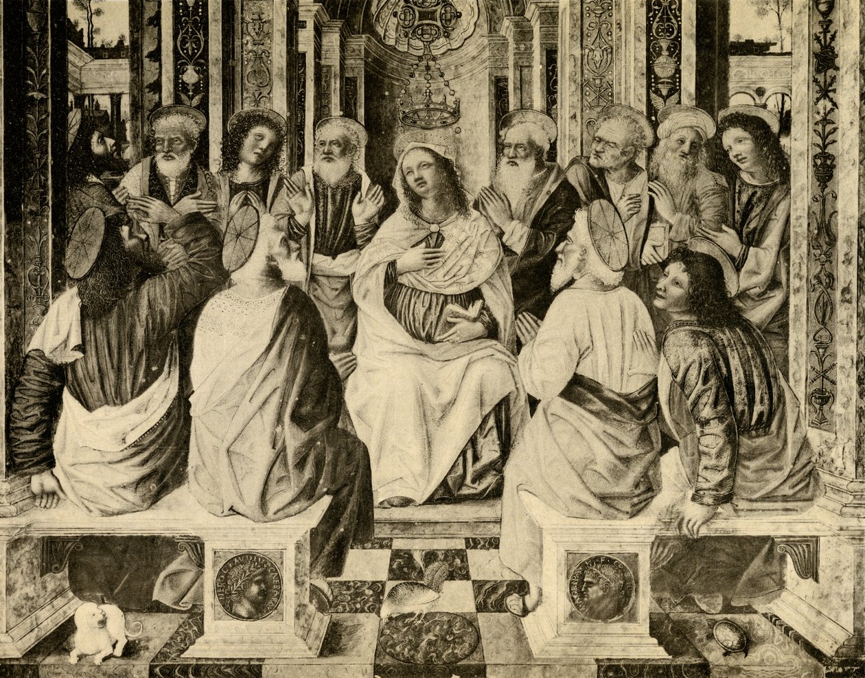 El derramamiento del Espíritu Santo de Antonio da circle of Monza