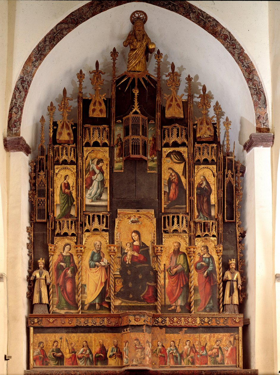 Políptico del Poema de la Redención y Coronación de la Virgen María Pintura en madera de Antonello de Saliba de Antonio de Saliba