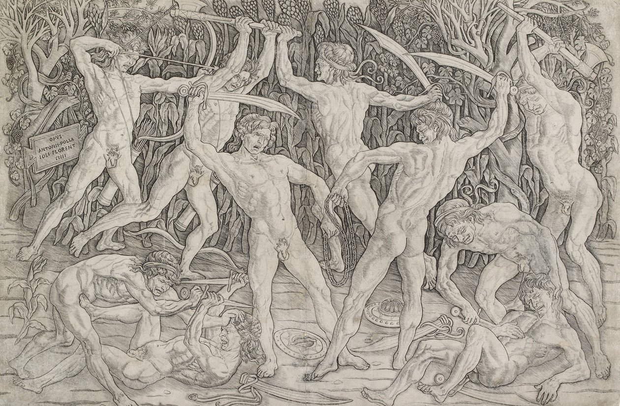 Batalla de hombres desnudos, c. 1470-1475 de Antonio Pollaiuolo