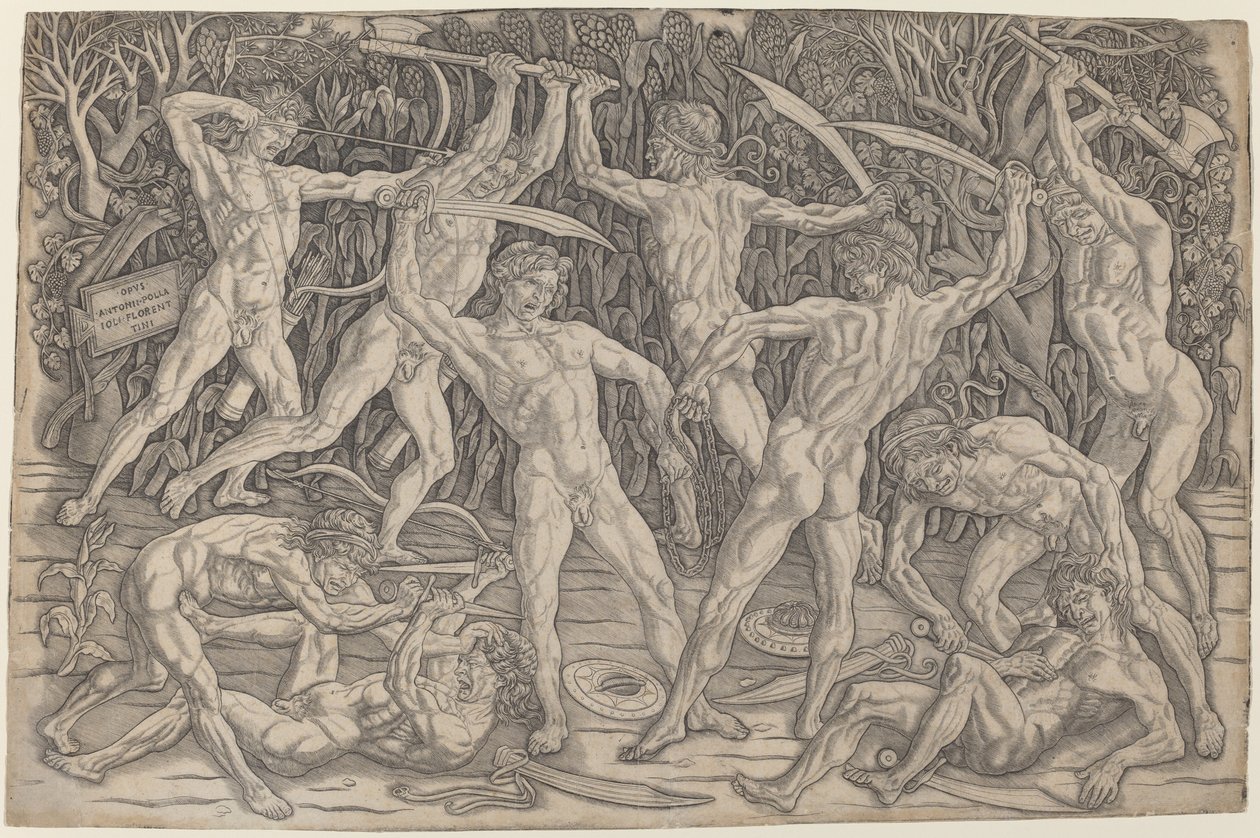 Batalla de los Desnudos de Antonio Pollaiuolo
