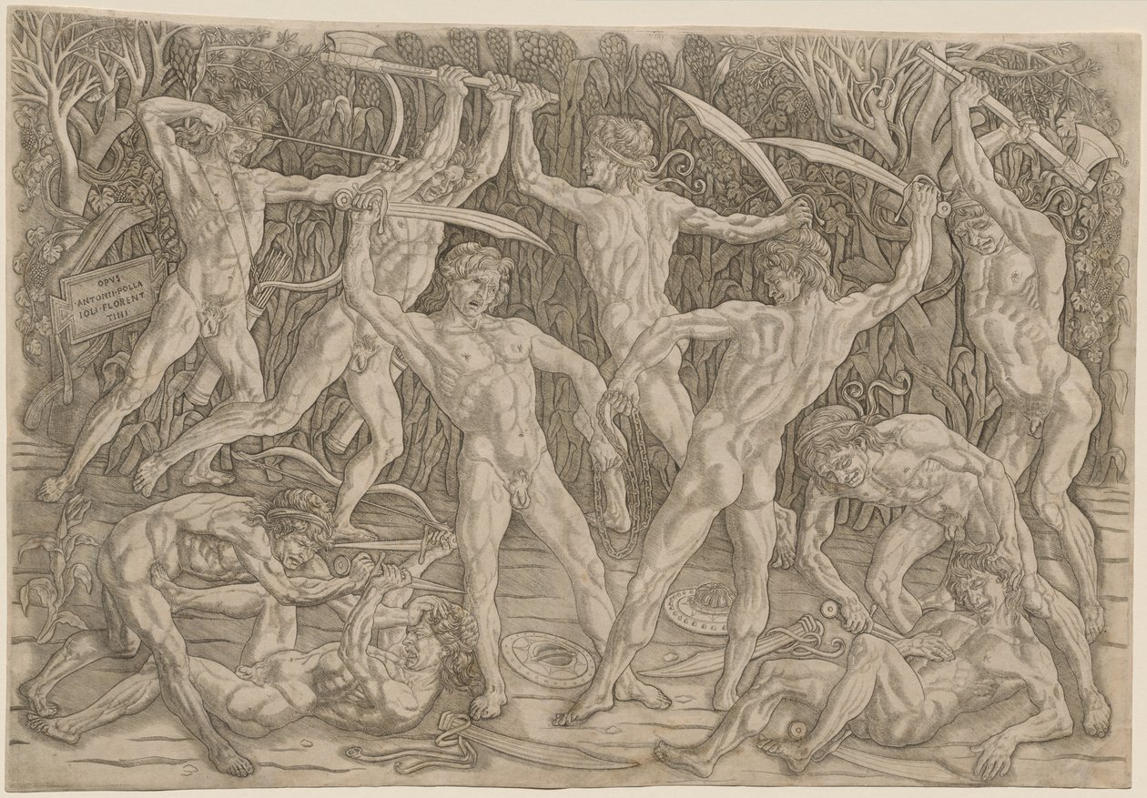 Batalla de los desnudos, 1470s-80s de Antonio Pollaiuolo