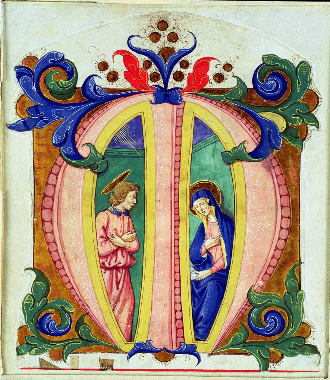 Inicial historiada M que representa la Anunciación de Antonio di Niccolo di Lorenzo