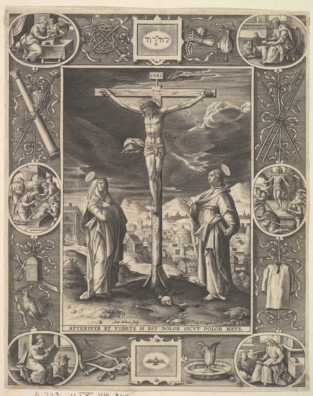 Cristo en la Cruz, antes de 1586 de Antonius Wierix