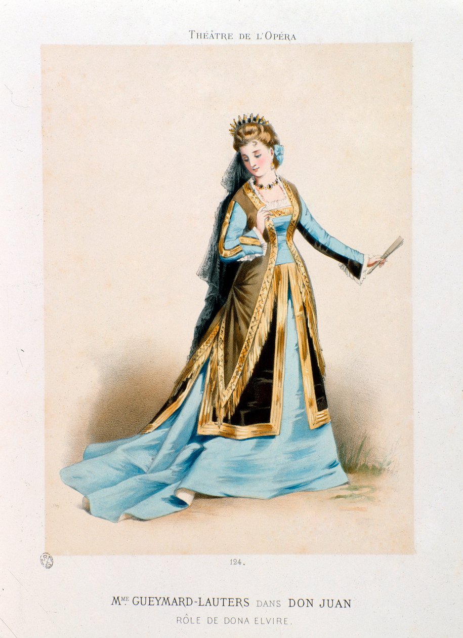 La cantante Pauline Lauters-Gueymard (1834-1876) interpretando a Doña Elvira en la ópera Don Giovanni de Wolfgang Amadeus Mozart durante una representación en el Teatro de la Ópera de París de Antony Paul Emile Morlon