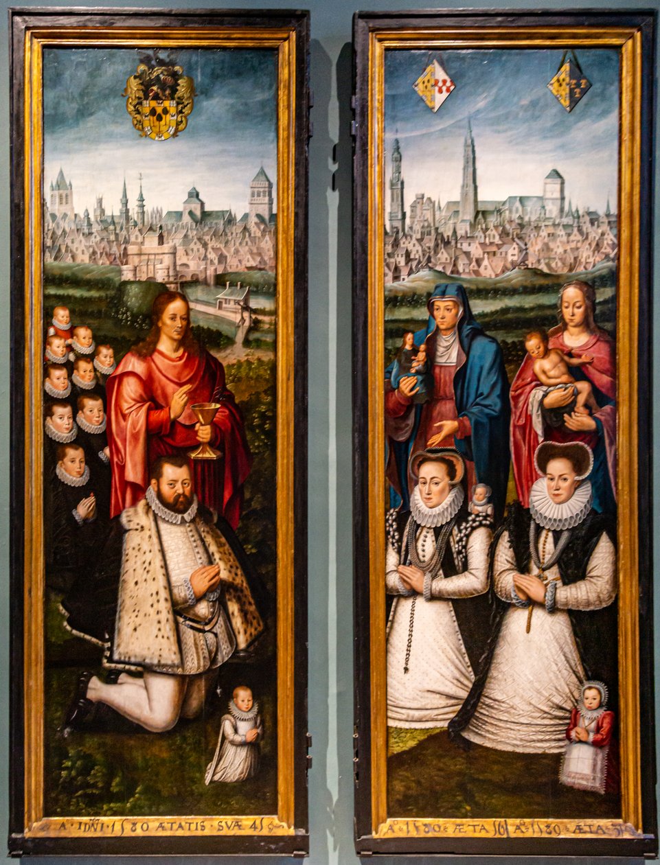 Retratos de Juan II Pardo y sus esposas Anna Ingenieulandt y Maria Anchemann de Antoon Claeissens
