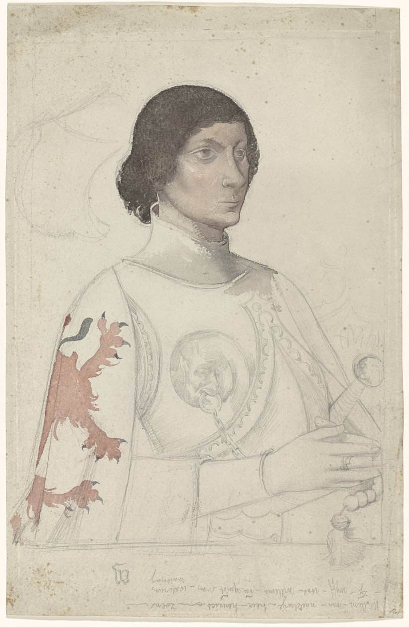 Estudio sobre el retrato de un caballero de Naaldwijk de Antoon Derkinderen