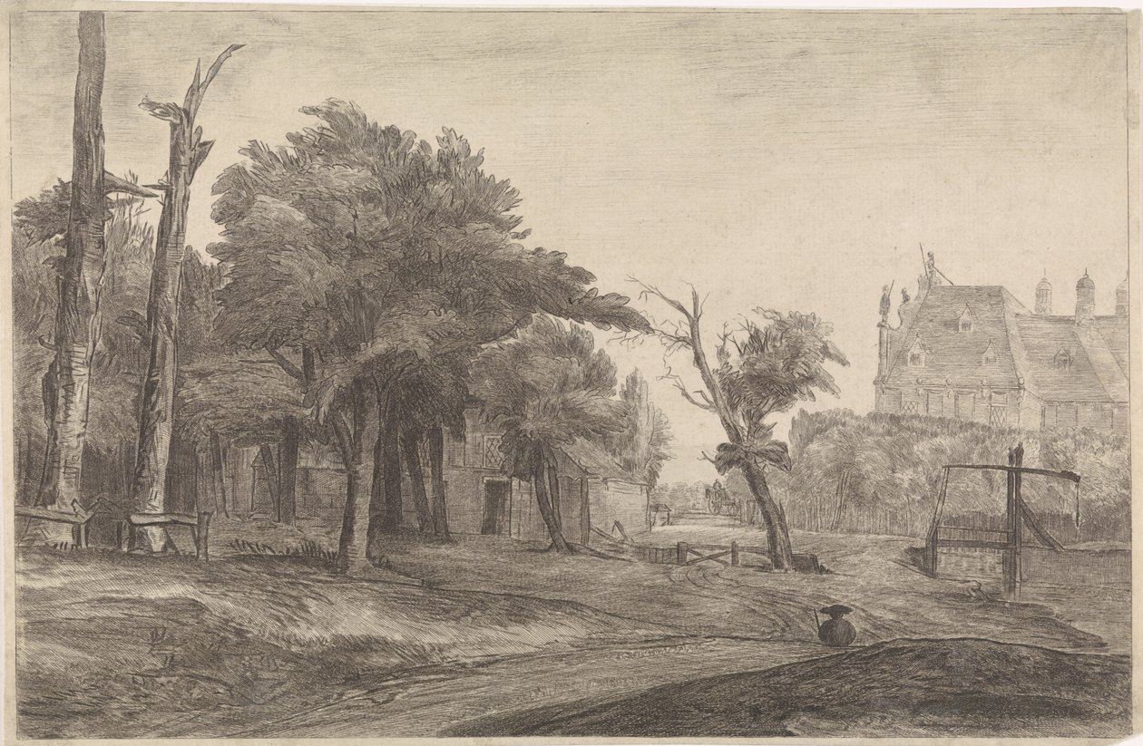 paisaje con castillo de Antoon Overlaet