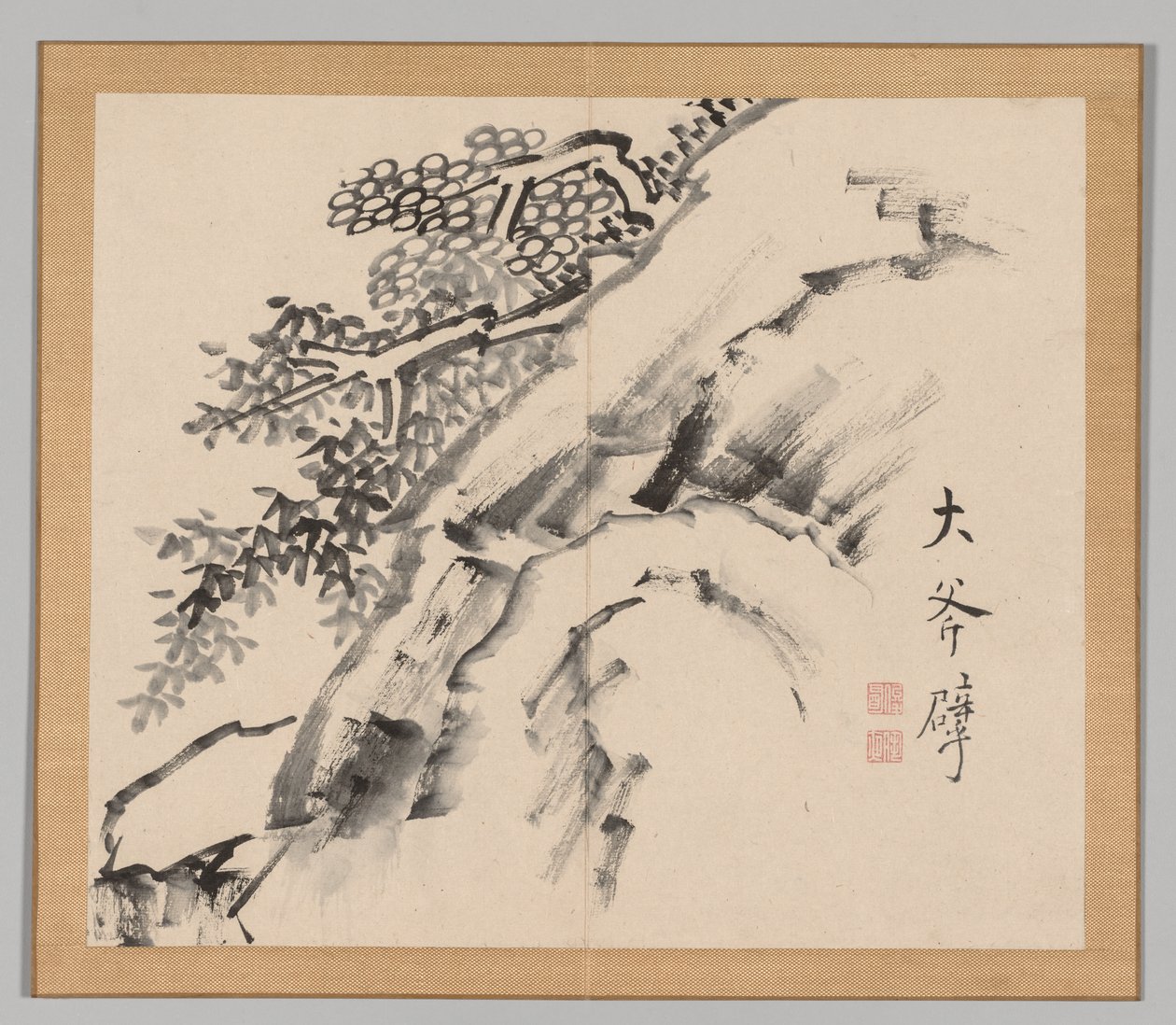 Álbum doble de estudios de paisajes después de Ikeno Taiga, Volumen 1 hoja 9, siglo XVIII de Aoki Shukuya