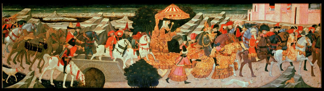 La procesión triunfal de la Reina de Saba de Apollonio di Giovanni di Tommaso