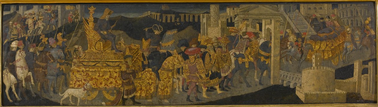 El triunfo de Escipión Africano (temple con oro y plata sobre tabla) de Apollonio (studio of) & Marco del Buono (1402 89)