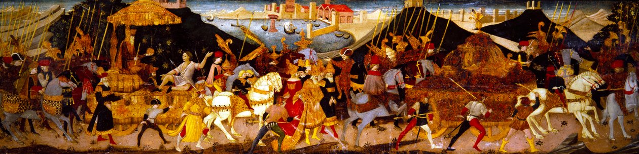 Panel Cassone, Triunfo de César (sobre tabla) de Apollonio di Giovanni di Tommaso
