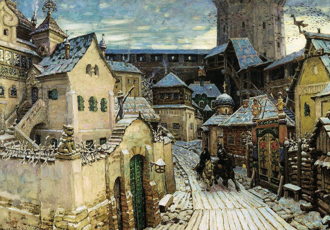 Un heraldo, en la mañana en el Kremlin, 1913 de Appolinari Mikhaylovich Vasnetsov