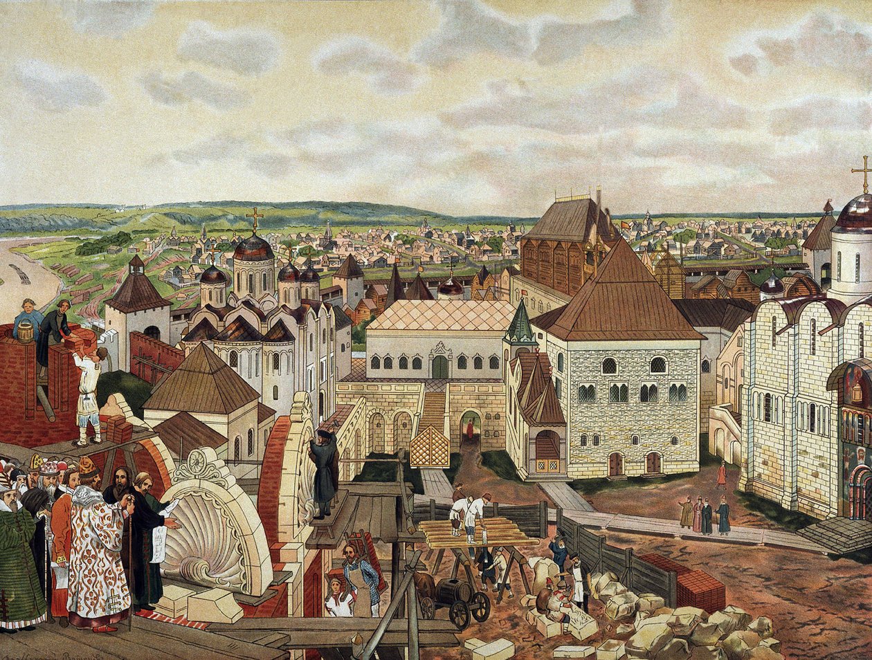 En el Kremlin de Moscú, finales del siglo XIX - principios del siglo XX de Appolinari Mikhaylovich Vasnetsov