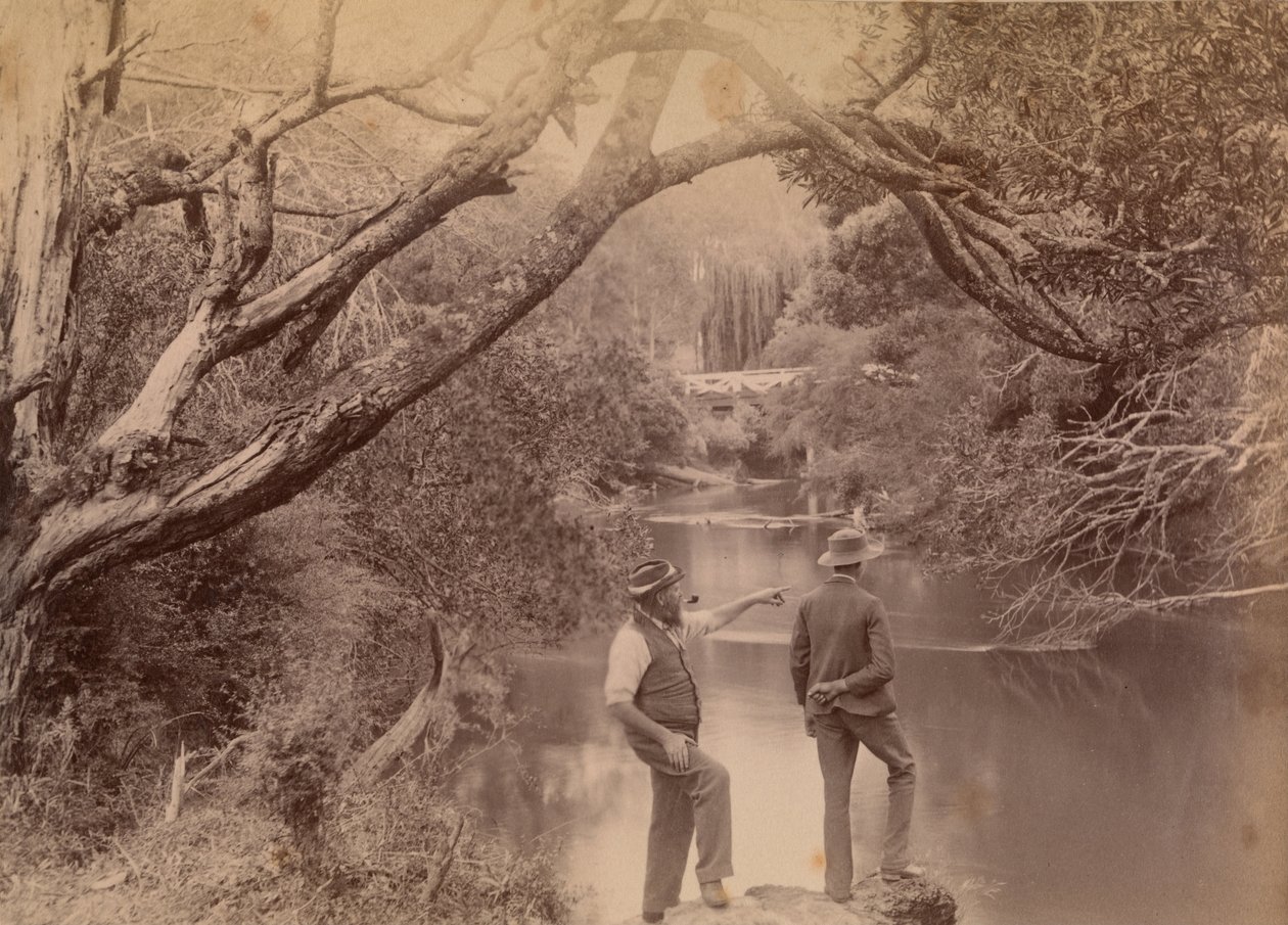 Dos hombres junto al río Yarra de Archibald James Campbell