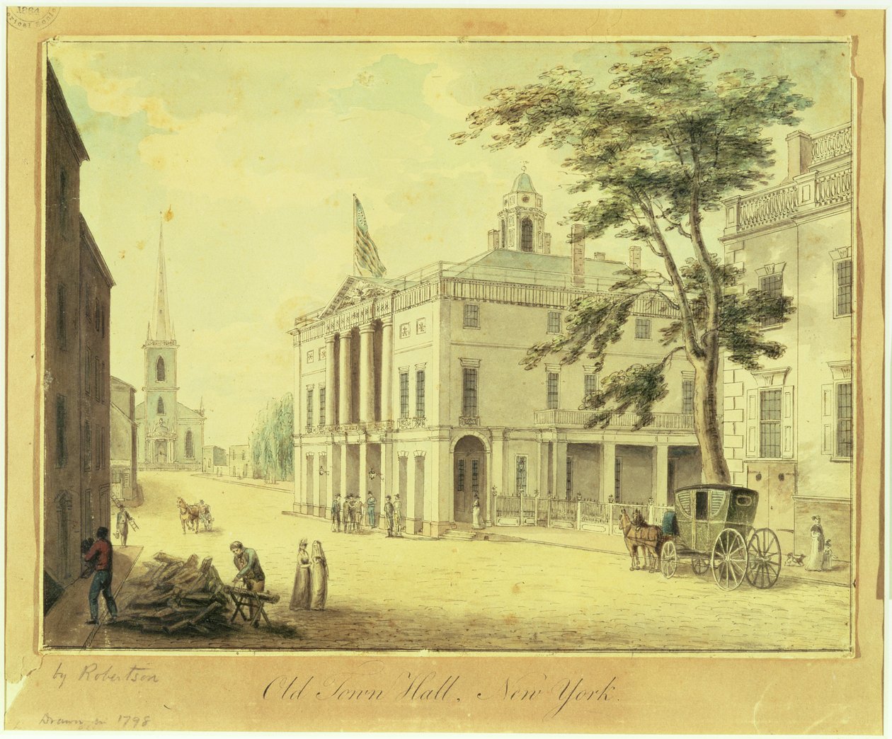 El antiguo Ayuntamiento (Federal Hall) de la ciudad de Nueva York, 1798 de Archibald Robertson