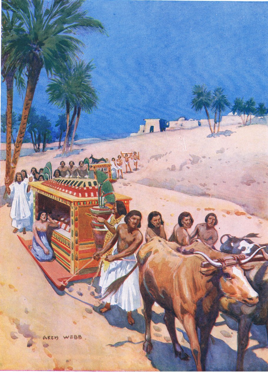 Procesión fúnebre en el Antiguo Egipto, 1925 de Archibald Webb