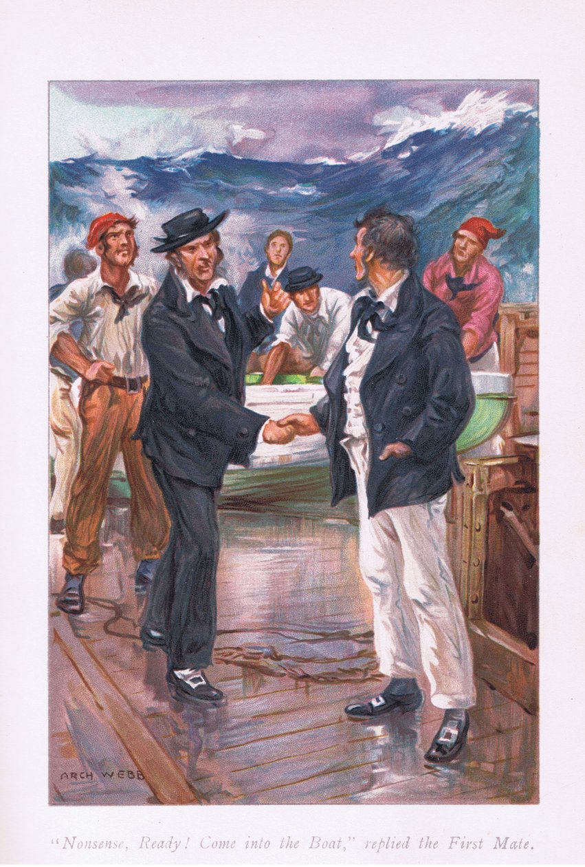 ¡Tonterías Ready!, entra en el bote, respondió el primer oficial, 1900s de Archibald Webb