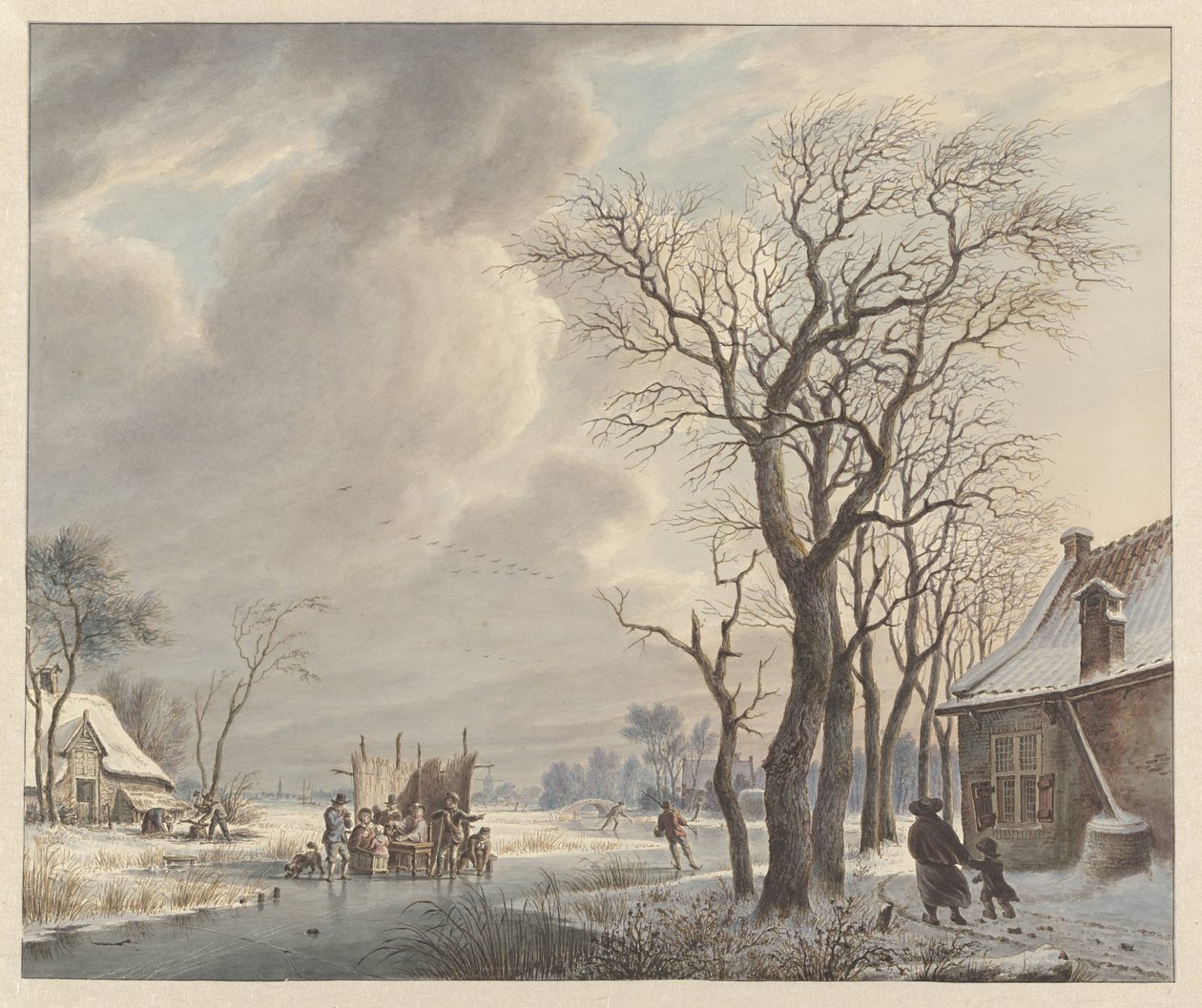 Paisaje invernal con entretenimiento de hielo de Arend van Glashorst jr.