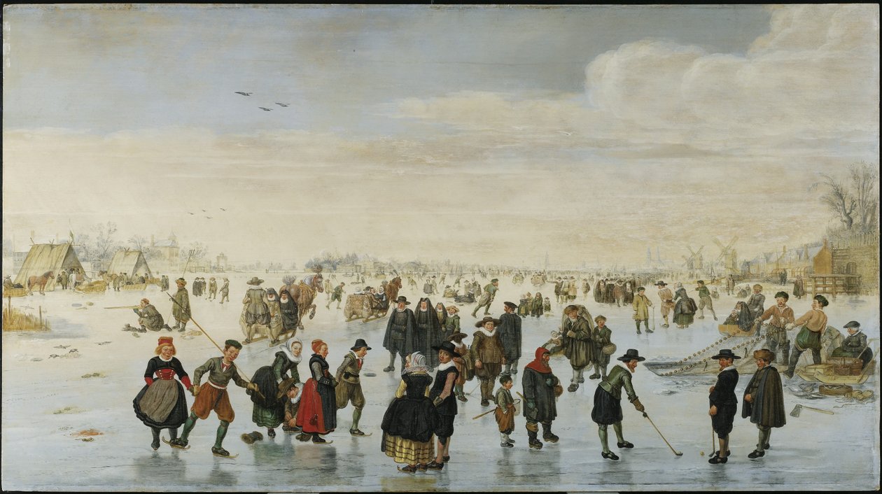 Patinadores en el Amstel, c.1620 de Arent Arentsz