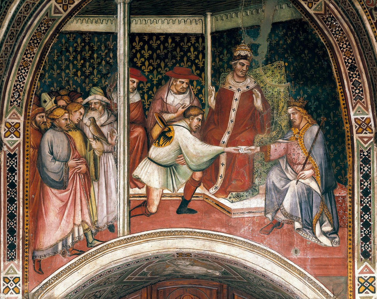 Historia del Papa Alejandro III, fresco de Spinello Aretino de Aretino Luca Spinello or Spinelli