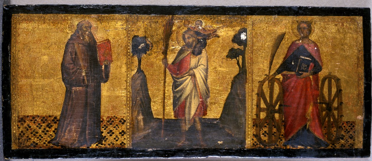 San Benito, San Cristóbal y Santa Catalina, c.1400 de Aretino Luca Spinello or Spinelli