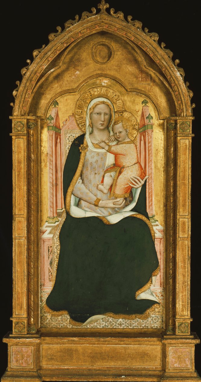 La Madonna y el Niño entronizados de Aretino Luca Spinello or Spinelli