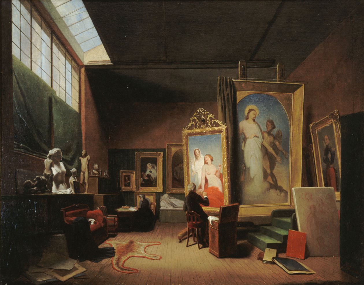 Atelier de Ary Scheffer, rue Chaptal, 1851 de Arie Johannes Lamme
