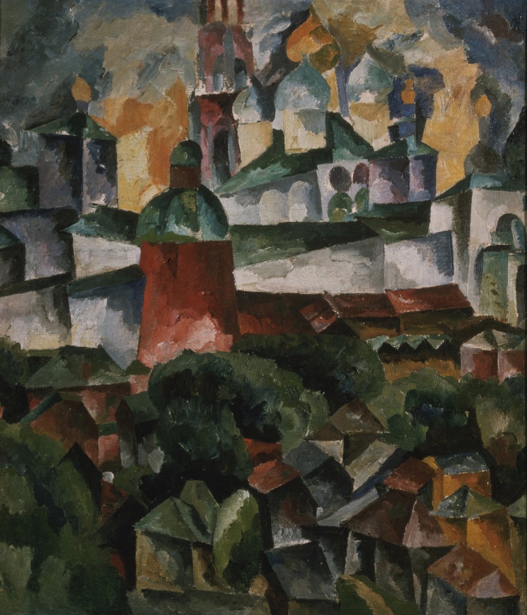 Paisaje con el Monasterio de la Trinidad-Sergio, 1920 de Aristarkh Vasilievic Lentulov