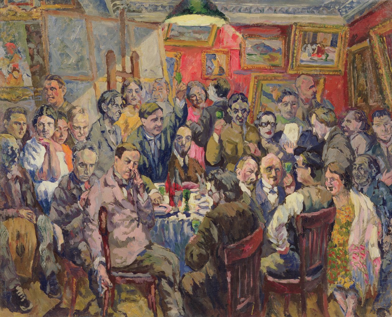 Artistas de Moscú, 1927 de Aristarkh Vasilievic Lentulov