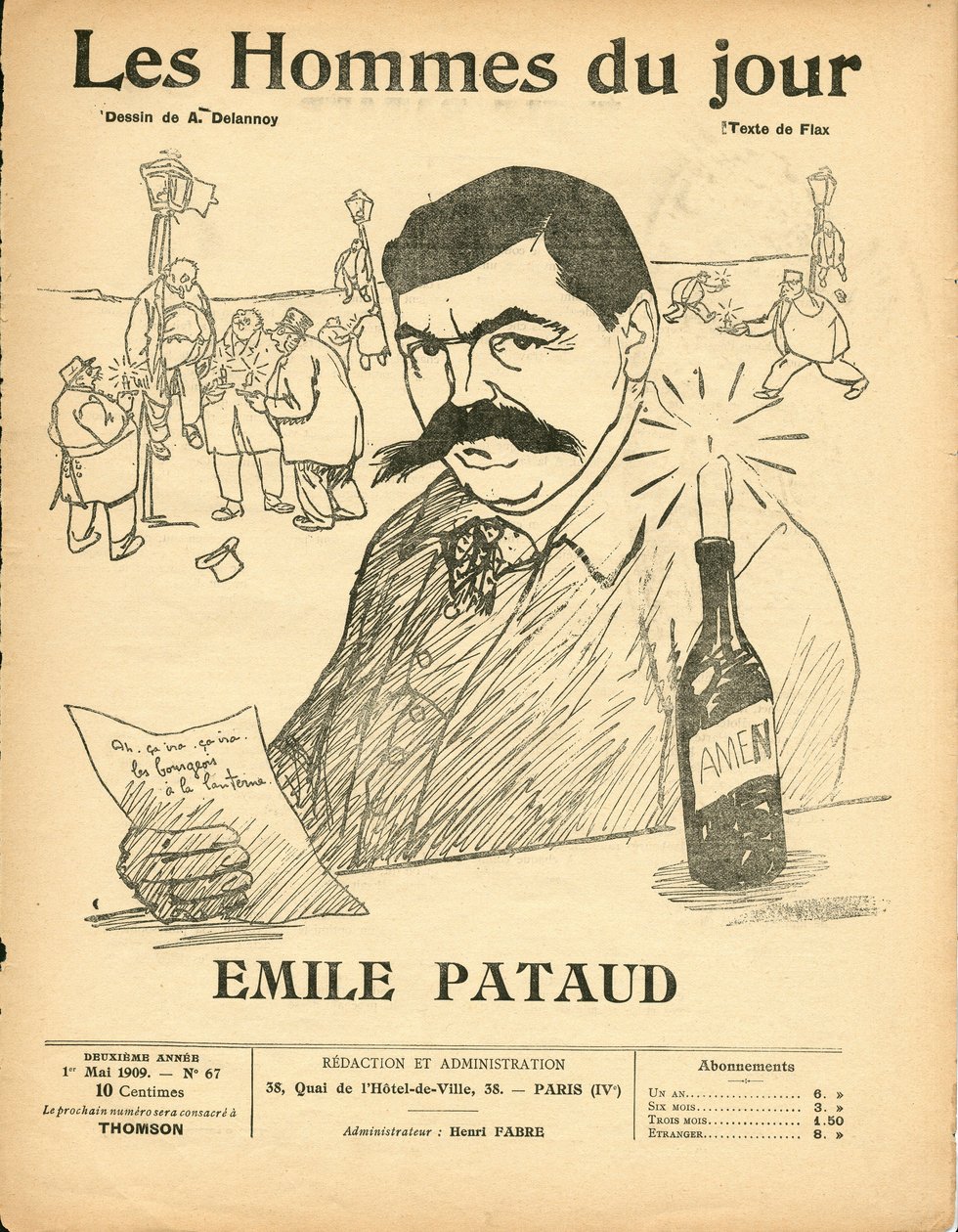 Portada de "Les Hommes du jour", satírico en N & B de Aristide Delannoy