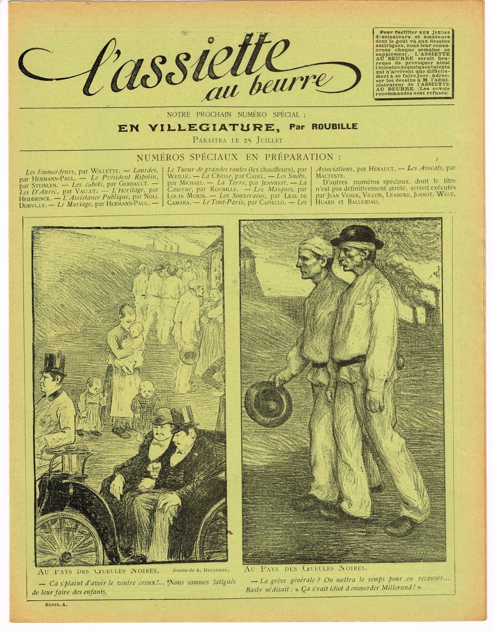 Portada de "El Plato de Mantequilla", Satírico en Colores de Aristide Delannoy