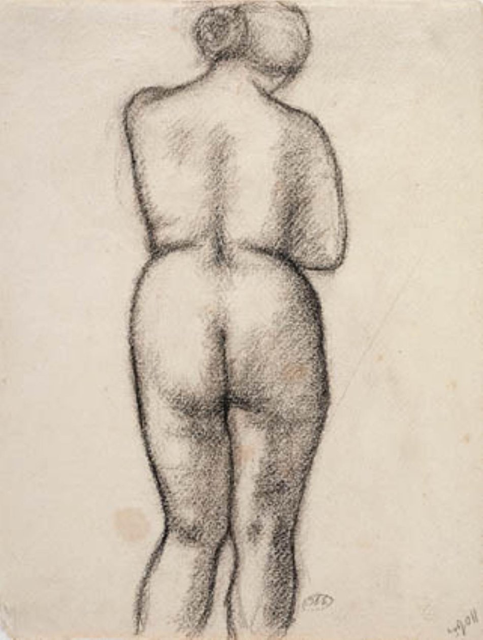 Modelo femenina vista desde atrás de Aristide Maillol