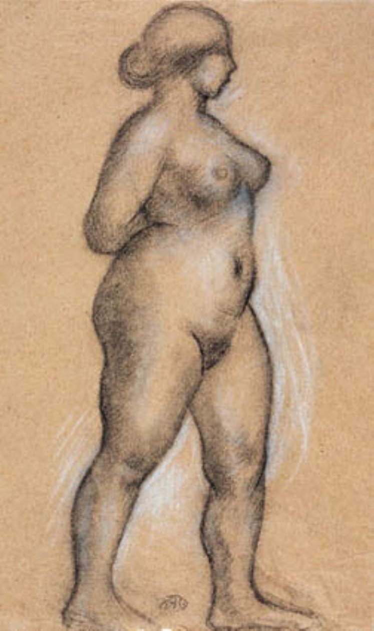 Modelo femenino vista de lado, caminando hacia la derecha de Aristide Maillol