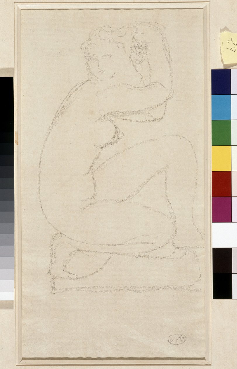 Cabello desnudo. Dibujo de Aristide Maillol. Plomo sobre papel. Dim: 34x18,5cm. Museo Cantini, Marsella de Aristide Maillol